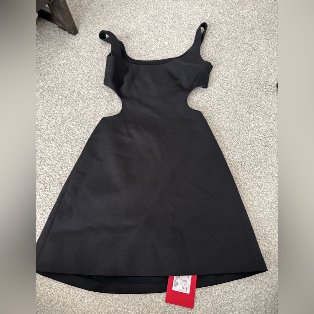 Valentino Black Cutout Mini Dress with Square Neck - Picture 3 of 9